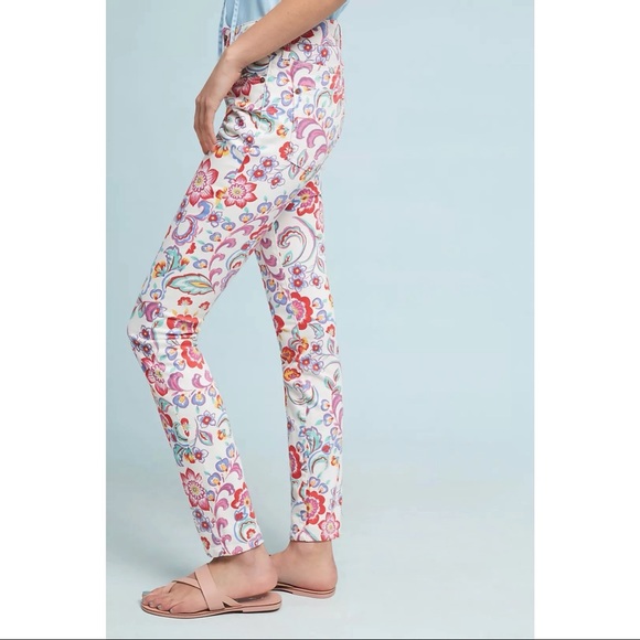ANTHROPOLOGIE Pilcro Floral Skinny Ankle Jeans 26 - Picture 7 of 7